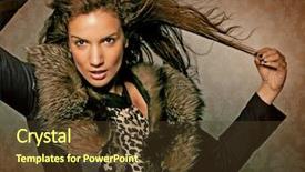  Presentation with fox - Theme featuring high society - elegant lady with fur background and a tawny brown colored foreground