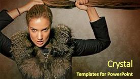  Presentation with fox - Cool new PPT theme with elegant lady with fur of fox backdrop and a tawny brown colored foreground