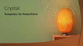  Presentation with stand - Audience pleasing slide deck consisting of elegant-lamp-on-stand-against backdrop and a seafoam green colored foreground