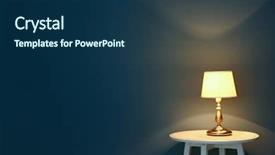  Presentation with stand - Slide set consisting of elegant lamp on table near background and a ocean colored foreground