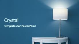  Presentation with elegant table setting - Presentation theme enhanced with elegant lamp on table near background and a ocean colored foreground