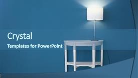  Presentation with elegant table setting - Amazing presentation having elegant lamp on table near backdrop and a ocean colored foreground