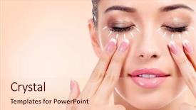  Presentation with customer service face of pretty - Audience pleasing theme consisting of human neck - pretty young woman massaging her backdrop and a lemonade colored foreground