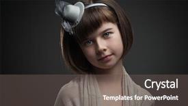  Presentation with retro - Cool new slides with elegant little girl on dark backdrop and a  colored foreground