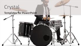  Presentation with elegant - Beautiful presentation theme featuring elegant-male-drummer-playing backdrop and a light gray colored foreground