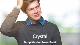  Presentation with elegant man in glasses optics - PPT layouts having elegant man over isolated background background and a  colored foreground