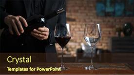  Presentation with bottle red wine - Cool new PPT layouts with elegant-man-pouring-red-wine backdrop and a tawny brown colored foreground