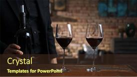  Presentation with wine tasting - Beautiful theme featuring elegant-man-tasting-and-serving backdrop and a tawny brown colored foreground