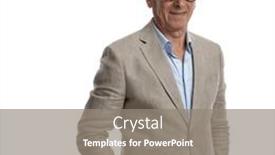  Presentation with hands holding - Presentation theme featuring elegant-man-wearing-beig-esuit and a gray colored foreground