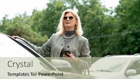  Presentation with pearl - Audience pleasing slides consisting of elegant-mature-female-business-agent backdrop and a mint green colored foreground