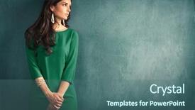  Presentation with lean - Beautiful slides featuring elegant mature woman in green backdrop and a ocean colored foreground