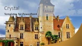  Presentation with medieval - Presentation theme with elegant-medieval-castle-of-milandes background and a light blue colored foreground