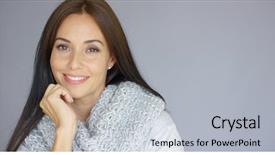  Presentation with aged - Presentation enhanced with elegant middle aged woman posing background and a light gray colored foreground