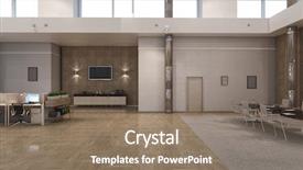  Presentation with interior - Presentation design with elegant office interior mixed media background and a  colored foreground