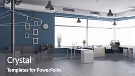  Presentation with furniture - Slides enhanced with elegant office interior mixed media background and a gray colored foreground