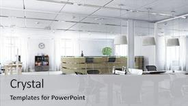  Presentation with elegant - Colorful presentation theme enhanced with elegant office interior mixed media backdrop and a light gray colored foreground