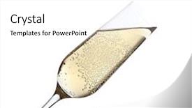  Presentation with magnify glass - Audience pleasing PPT theme consisting of elegant party - glass of champagne isolated backdrop and a  colored foreground