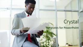  Presentation with professional - Beautiful presentation theme featuring elegant professional looking through financial backdrop and a soft green colored foreground
