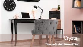  Presentation with elegant - PPT theme having elegant room interior with comfortable background and a coral colored foreground