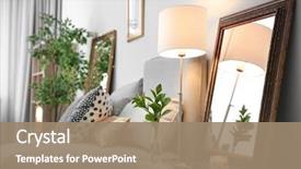  Presentation with mirror - PPT theme with elegant room interior with mirror background and a coral colored foreground