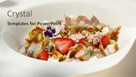  Presentation with dining table - Presentation theme featuring elegant-salad-with-smoked-eel background and a soft green colored foreground