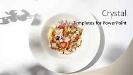  Presentation with dining table - Slide set with elegant-salad-with-smoked-eel background and a white colored foreground