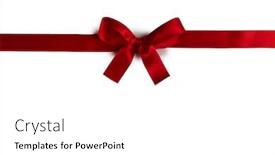  Presentation with red bow - Audience pleasing PPT theme consisting of elegant-satin-red-ribbon-bow backdrop and a white colored foreground