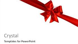  Presentation with red bow - Presentation design having elegant-satin-red-ribbon-bow and a white colored foreground