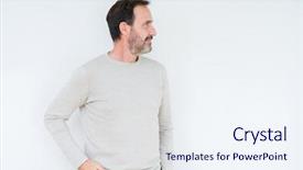  Presentation with elegant man in glasses optics - Audience pleasing slide deck consisting of elegant senior man over isolated backdrop and a sky blue colored foreground