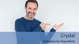  Presentation with musical broadway old fashioned elegant theater - Slide set with elegant senior man over isolated background and a teal colored foreground