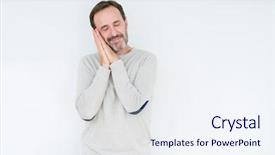  Presentation with elegant - Slide deck having elegant senior man over isolated background and a  colored foreground