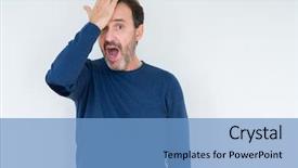  Presentation with elegant man in glasses optics - Cool new slide set with elegant senior man over isolated backdrop and a  colored foreground