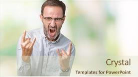  Presentation with elegant star - Slide set consisting of elegant senior man wearing glasses background and a soft green colored foreground