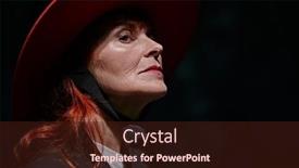  Presentation with black woman - PPT theme featuring elegant-senior-woman-with-red background and a wine colored foreground