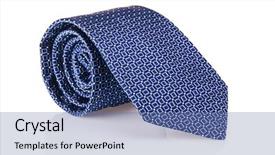  Presentation with silk - Colorful presentation theme enhanced with elegant silk male tie necktie on white backdrop and a ocean colored foreground