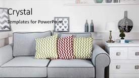  Presentation with living room - Audience pleasing PPT theme consisting of simlpy - beautiful modern living room backdrop and a white colored foreground