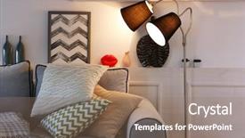  Presentation with living room - Colorful presentation enhanced with simlpy - beautiful modern living room backdrop and a coral colored foreground