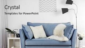  Presentation with sonar blue modern ship radar - Slide set featuring simlpy - beautiful modern living room background and a light gray colored foreground