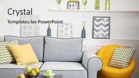  Presentation with living room - Audience pleasing PPT layouts consisting of simlpy - modern living room interior backdrop and a white colored foreground