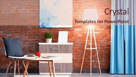  Presentation with living room - Audience pleasing presentation theme consisting of simlpy - modern living room interior backdrop and a coral colored foreground