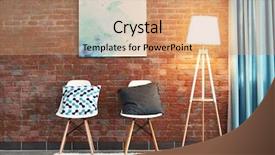  Presentation with living room - Beautiful slides featuring simlpy - modern living room interior backdrop and a coral colored foreground