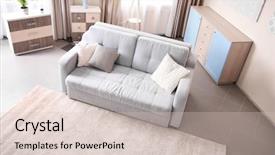  Presentation with rain on roof top - Slides having simlpy - modern room interior top view background and a lemonade colored foreground