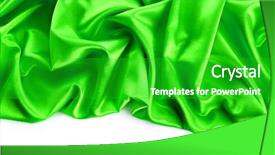  Presentation with satin - Colorful PPT theme enhanced with elegant soft green satin texture backdrop and a shamrock green colored foreground