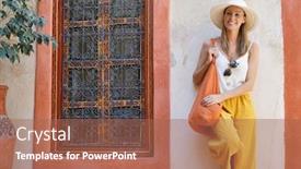  Presentation with moroccan - Audience pleasing presentation consisting of woman smiling in moroccan riad backdrop and a coral colored foreground