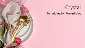  Presentation with elegant table setting - PPT theme consisting of elegant-table-setting-with-floral background and a lemonade colored foreground