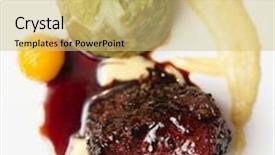  Presentation with tenderloin - Audience pleasing presentation theme consisting of composition mashed potatoes - elegant tenderloin steak with cabbage backdrop and a yellow colored foreground