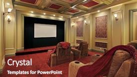  Presentation with theater - Cool new presentation theme with elegant theater in mansion backdrop and a tawny brown colored foreground
