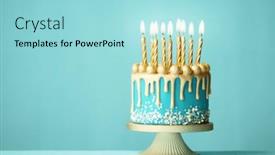  Presentation with 18th birthday rose gold - PPT theme enhanced with elegant-turquoise-birthday-cake background and a arctic colored foreground