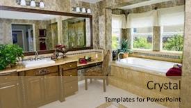  Presentation with granite - Presentation theme having elegant upscale bathroom with granite background and a coral colored foreground