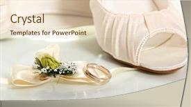  Presentation with elegant wedding - Slide deck consisting of elegant wedding shoes composition background and a lemonade colored foreground